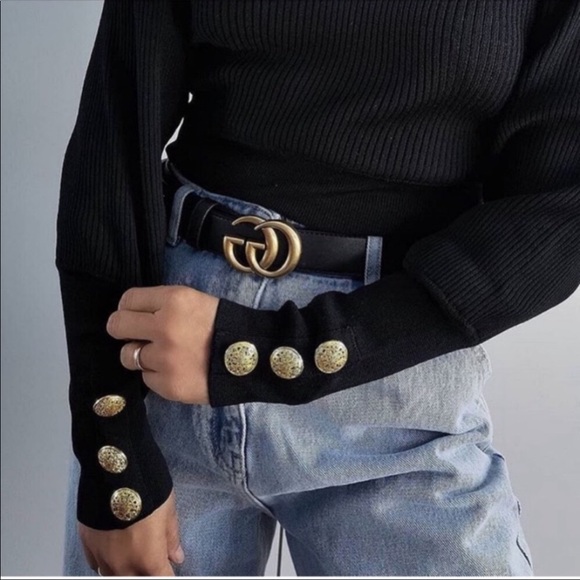 zara gold button sweater